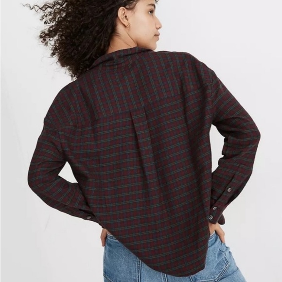 Madewell women shirt Medium Red Green Plaid Westlake Long sleeve button down - Picture 12 of 12